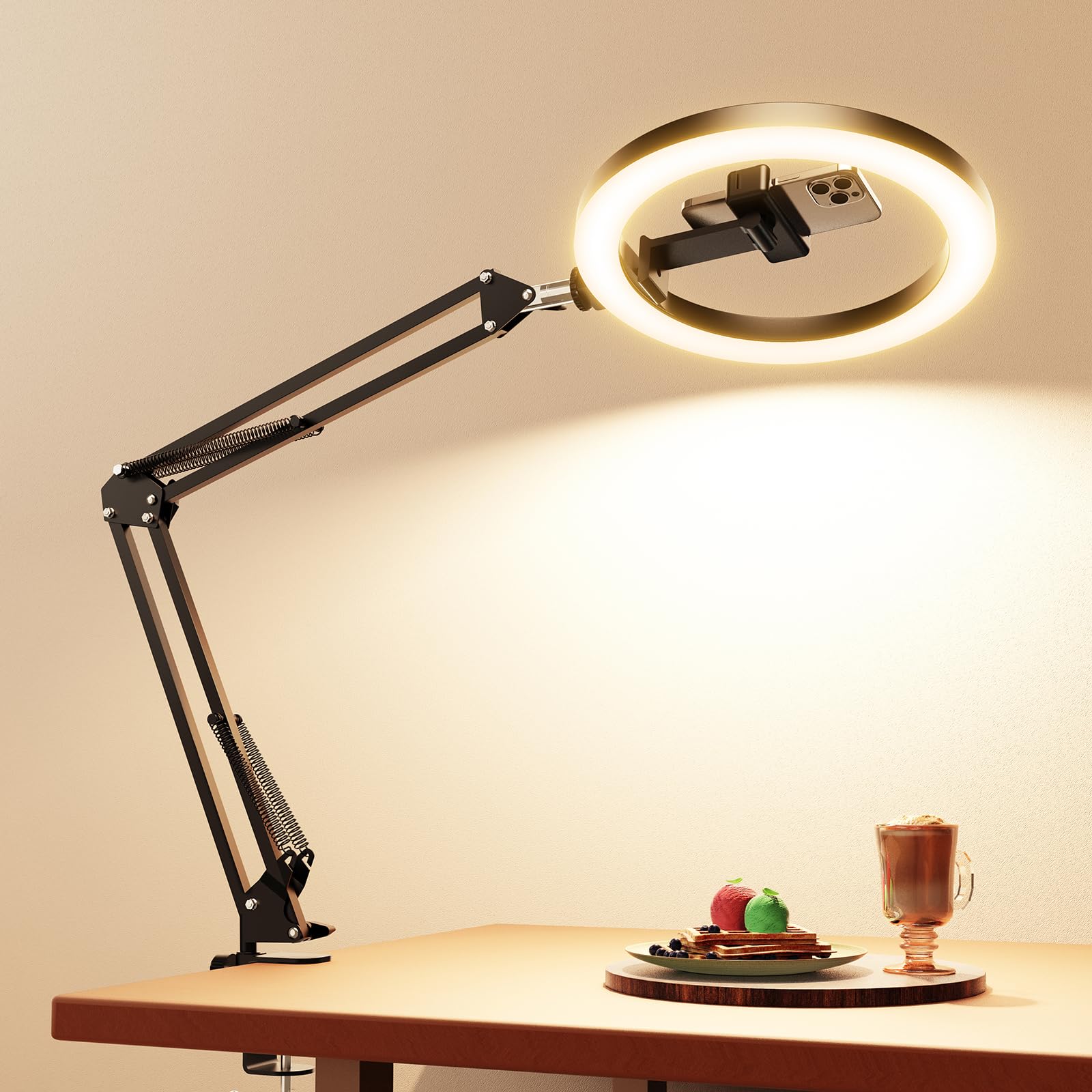 Ring Light with Arm and Smartphone Stand Evershop Selfie and Video 3 Color 30 Dimming for Online and Overhead and and LED Video Lighting for Web чорний
Ring Light with Arm and Smartphone Stand Evershop Selfie and Video 3 Color 30 Dimming for Online and Overhead and and LED Video Lighting for Web чорний