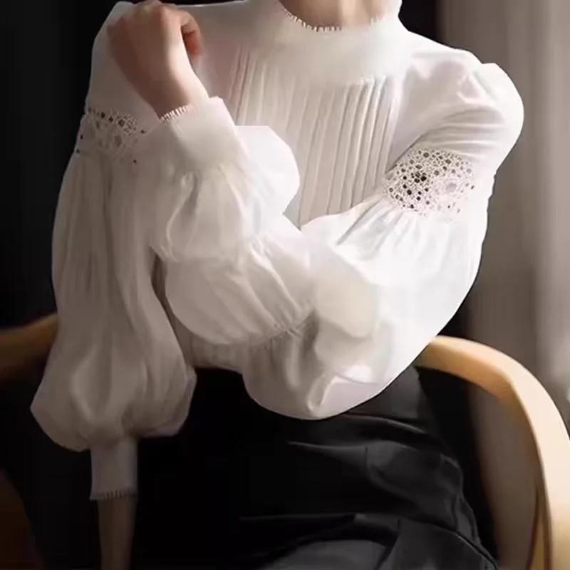 Stand Collar French Chic White Fashionable Top Shirt 2025 Autumn New Long-sleeved Design S белый
Stand Collar French Chic White Fashionable Top Shirt 2025 Autumn New Long-sleeved Design S белый