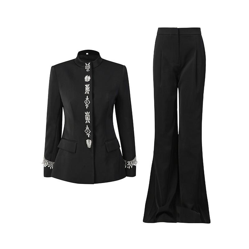 New Chinese-style Heavy Industry Suit Stand-collar Special-shaped Single-breasted Slim + High-waist Slimming Trousers XL чорний
New Chinese-style Heavy Industry Suit Stand-collar Special-shaped Single-breasted Slim + High-waist Slimming Trousers XL чорний
