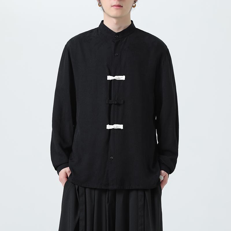 Мужская однотонная рубашка Модная рубашка в китайском стиле со стойкой воротником Мужская на пуговицах Повседневная удобная рубашка с длинным рукавом Мужские рубашки XL чёрный
Мужская однотонная рубашка Модная рубашка в китайском стиле со стойкой воротником Мужская на пуговицах Повседневная удобная рубашка с длинным рукавом Мужские рубашки XL чёрный