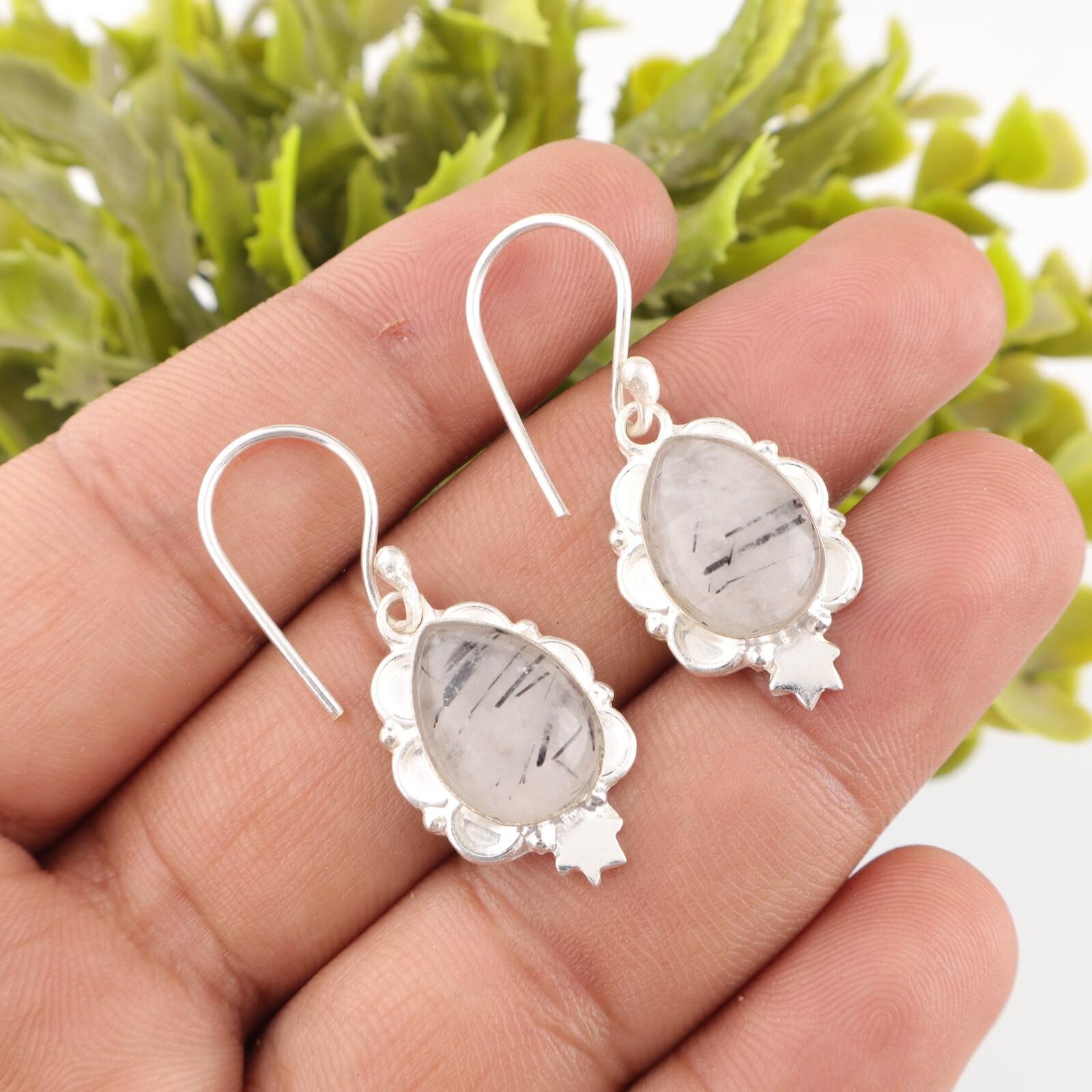 Black Rutile Gemstone 925 Sterling Silver Jewelry Handmade Earrings 1.6 For Her EE-163-27
Black Rutile Gemstone 925 Sterling Silver Jewelry Handmade Earrings 1.6 For Her EE-163-27