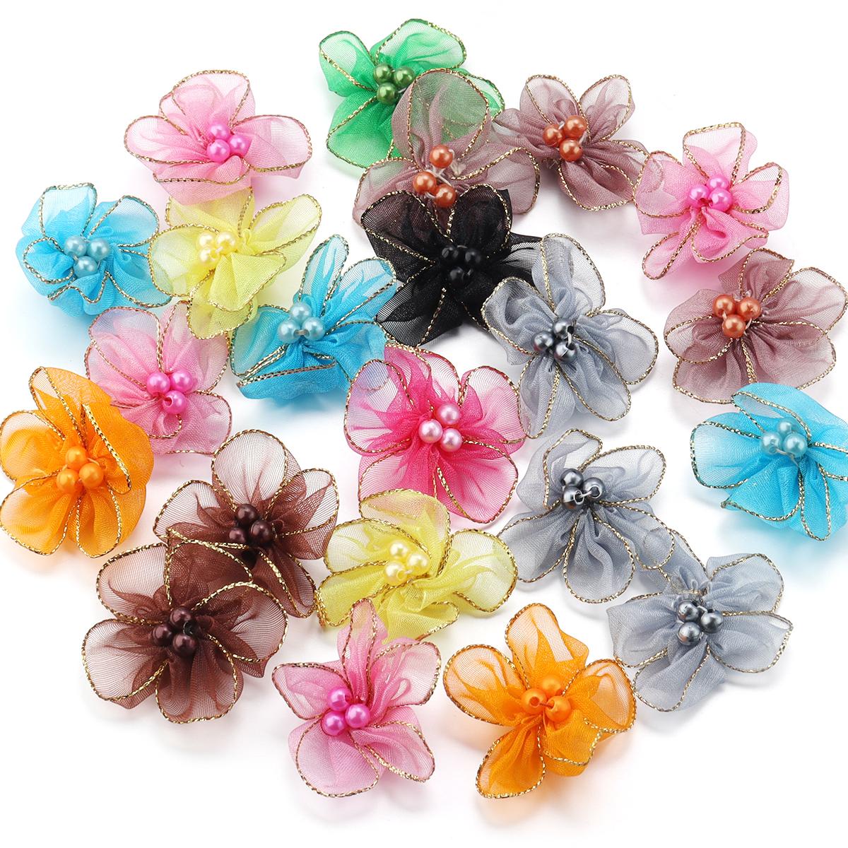 20pcs 4cm Snow Gauze Fabric Flower Colorful Gold Edge Handmade Plum Blossom Flowers For DIY Clothing Sewing Decor Accessories
20pcs 4cm Snow Gauze Fabric Flower Colorful Gold Edge Handmade Plum Blossom Flowers For DIY Clothing Sewing Decor Accessories
