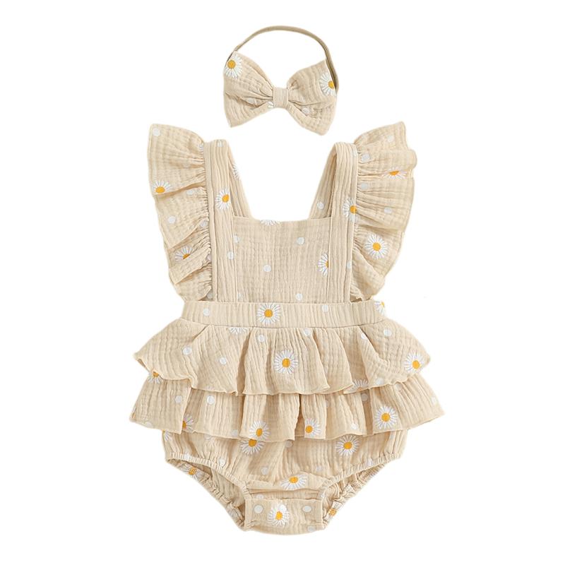 Summer Baby Girl Romper Dress Set Print Square Neck Sleeveless Bodysuit with Bow Headband 18-24M хакі
Summer Baby Girl Romper Dress Set Print Square Neck Sleeveless Bodysuit with Bow Headband 18-24M хакі