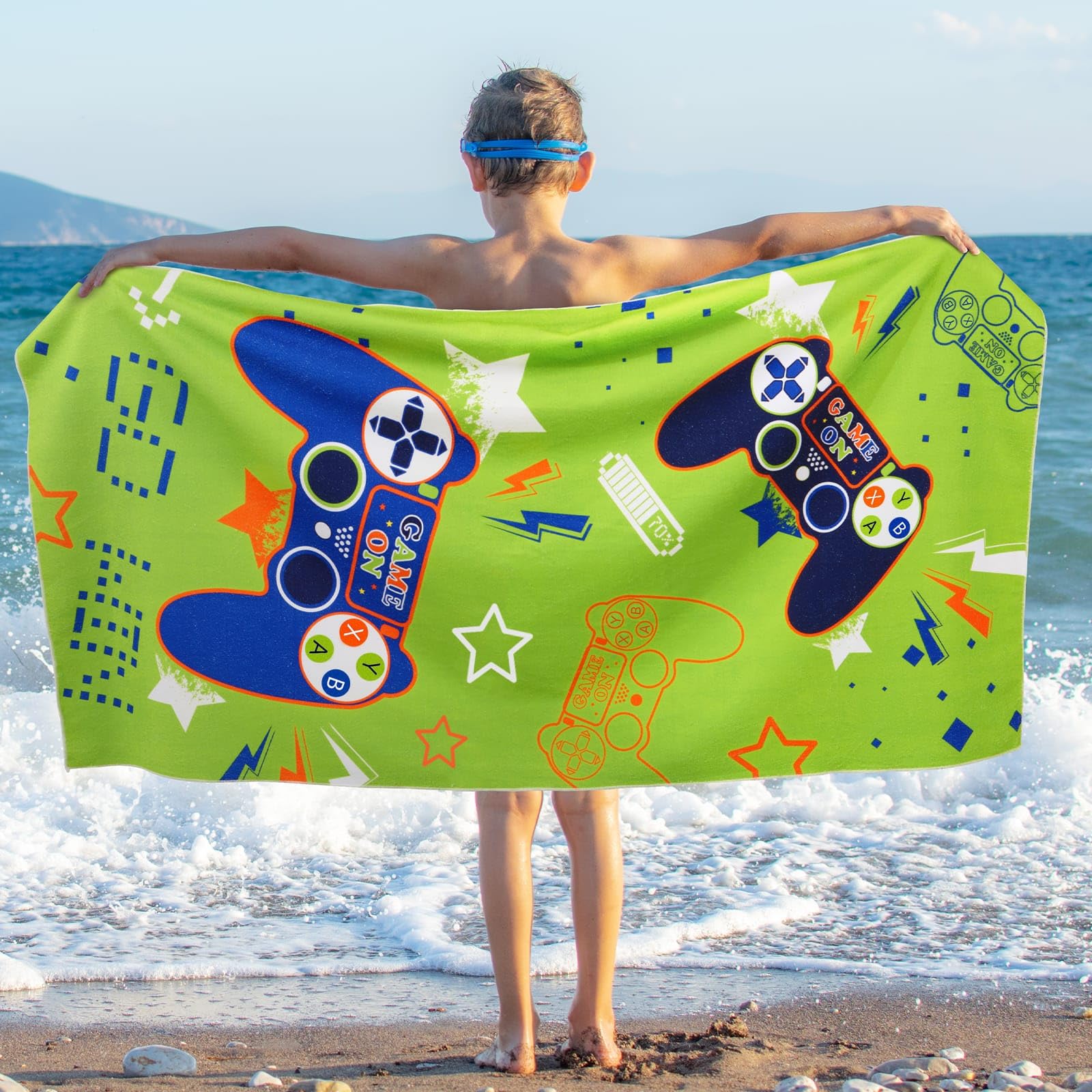 Oversized Video Game Controller Beach Towel for Boys Quick Dry Microfiber Lightweight Gamer Pool Travel Towel for Kids W30*H60(CM)
Oversized Video Game Controller Beach Towel for Boys Quick Dry Microfiber Lightweight Gamer Pool Travel Towel for Kids W30*H60(CM)