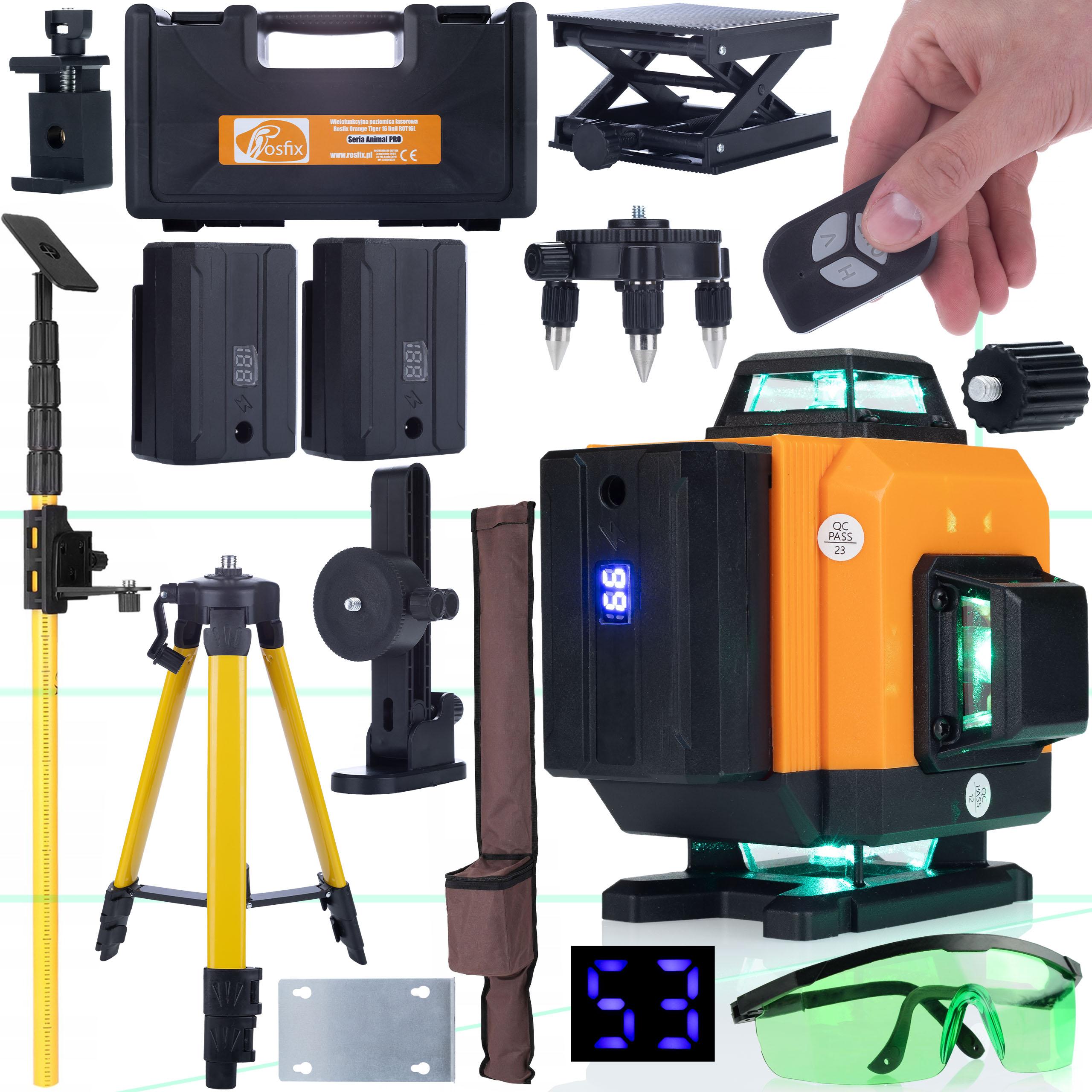 Rosfix Poziomica Laserowa Orange Tiger 16 Linii ROT16L – Samopoziomowanie | 16 Linii Laserowych | W Zestawie z Tyczką i Statywem
Rosfix Poziomica Laserowa Orange Tiger 16 Linii ROT16L – Samopoziomowanie | 16 Linii Laserowych | W Zestawie z Tyczką i Statywem
