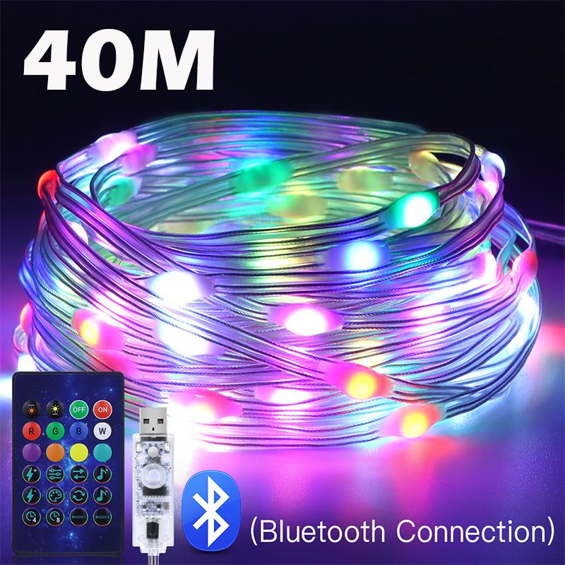 WS2812B USB Fairy Lights Bluetooth LED String Fairy Lights Dreamcolor RGBIC Party Christmas Lights Wedding Decoration Garland
WS2812B USB Fairy Lights Bluetooth LED String Fairy Lights Dreamcolor RGBIC Party Christmas Lights Wedding Decoration Garland