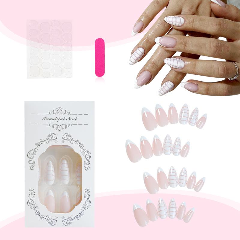 Handmade Almond Tortoiseshell Pattern Pink & White Press-On Nails
Handmade Almond Tortoiseshell Pattern Pink & White Press-On Nails