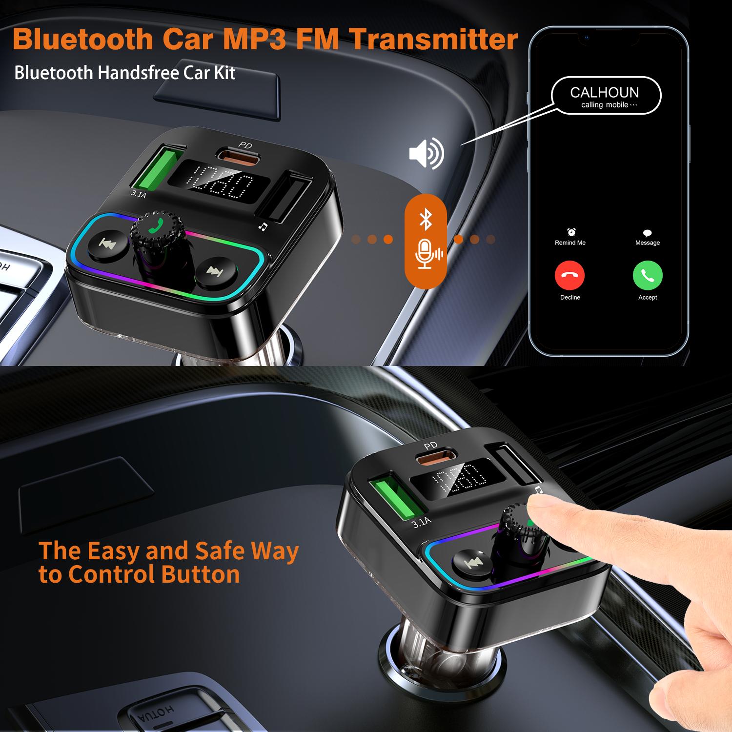 Bluetooth 5.3 FM Transmitter Handsfree Car Radio Modulator MP3 Player With Dual USB PD Type C Super Quick Charge Adapter for Car чорний
Bluetooth 5.3 FM Transmitter Handsfree Car Radio Modulator MP3 Player With Dual USB PD Type C Super Quick Charge Adapter for Car чорний