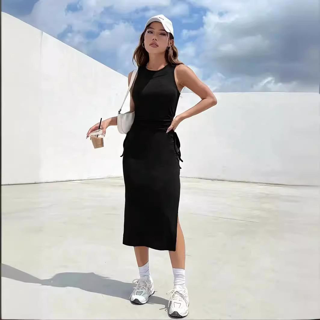 2024 Women s Fashion Sleeveless Cutout Bodycon Slit Dress with Drawstring Waist S
2024 Women s Fashion Sleeveless Cutout Bodycon Slit Dress with Drawstring Waist S