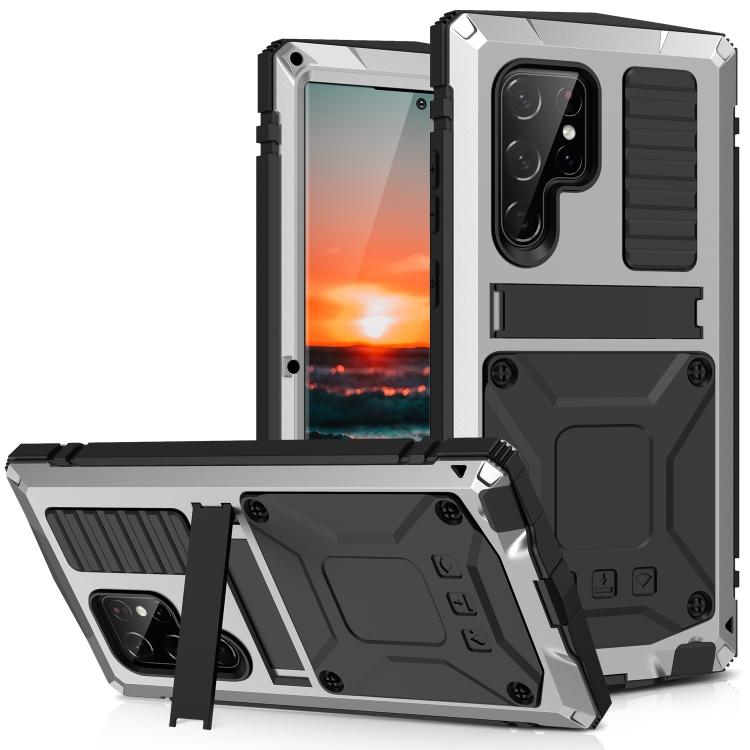 For Samsung Galaxy S22 Ultra 5G R-JUST Metal + Silicone Holder Phone Case For Samsung Galaxy S22 Ultra 5G срібний
For Samsung Galaxy S22 Ultra 5G R-JUST Metal + Silicone Holder Phone Case For Samsung Galaxy S22 Ultra 5G срібний