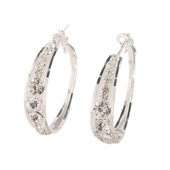 Женские серьги Привлекательные блестящие серьги-кольца, инкрустированные стразами, Пирсинг-украшения для вечеринки серебряный
Женские серьги Привлекательные блестящие серьги-кольца, инкрустированные стразами, Пирсинг-украшения для вечеринки серебряный