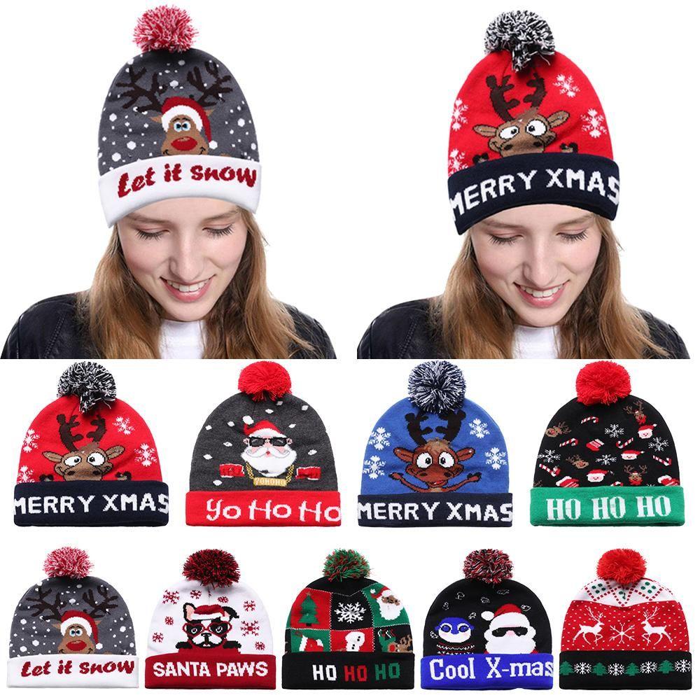 Christmas Gift Elk Snowflake Kid Adult Knitted Cap Santa Claus LED Christmas Hats Light Up Beanie
Christmas Gift Elk Snowflake Kid Adult Knitted Cap Santa Claus LED Christmas Hats Light Up Beanie