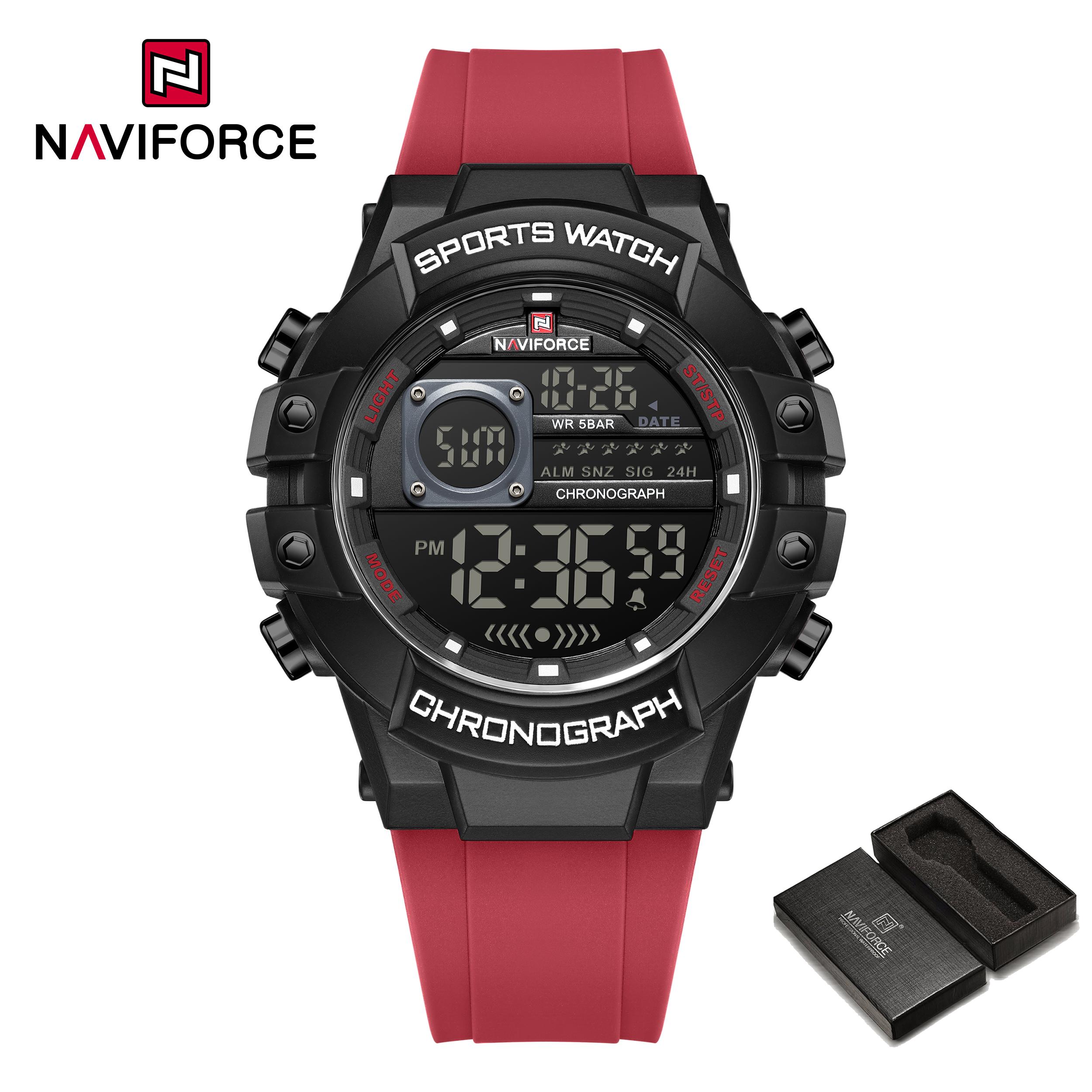 Спортивний цифровий годинник NAVIFORCE для чоловіків хлопчиків Хронограф Календар Дата Будильник Водонепроникний 50 м Нічний візерунок Чоловічий повсякденний годинник NF6102 червоний
Спортивний цифровий годинник NAVIFORCE для чоловіків хлопчиків Хронограф Календар Дата Будильник Водонепроникний 50 м Нічний візерунок Чоловічий повсякденний годинник NF6102 червоний