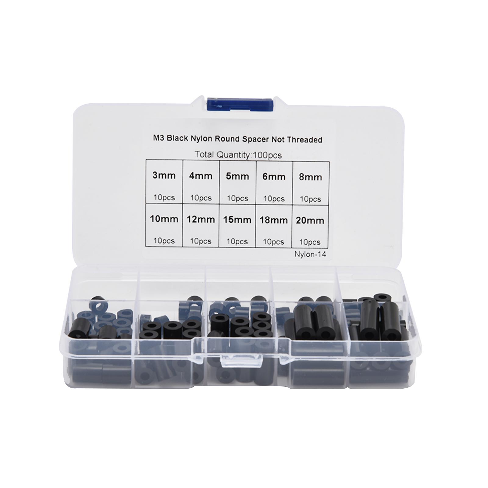 100Pcs Insulation Spacers Cylindrical ABS Plastic Standoffs Not Threaded Assortment Kit SetBlack
100Pcs Insulation Spacers Cylindrical ABS Plastic Standoffs Not Threaded Assortment Kit SetBlack