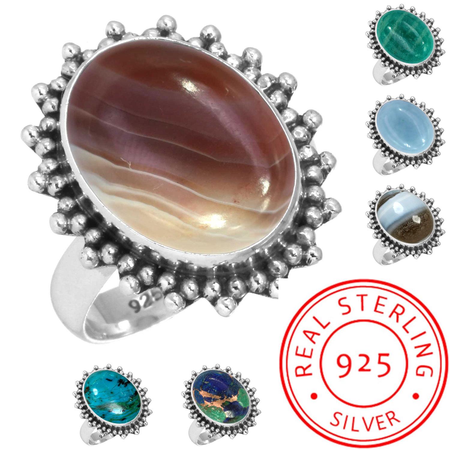 925 Sterling Silver Ring Women Gemstone Handmade Jewelry Thanksgiving Gift Amazonite Angelite Blue Opal Botswana Agate Mohave Azurite Chrysocolla 9.5
925 Sterling Silver Ring Women Gemstone Handmade Jewelry Thanksgiving Gift Amazonite Angelite Blue Opal Botswana Agate Mohave Azurite Chrysocolla 9.5