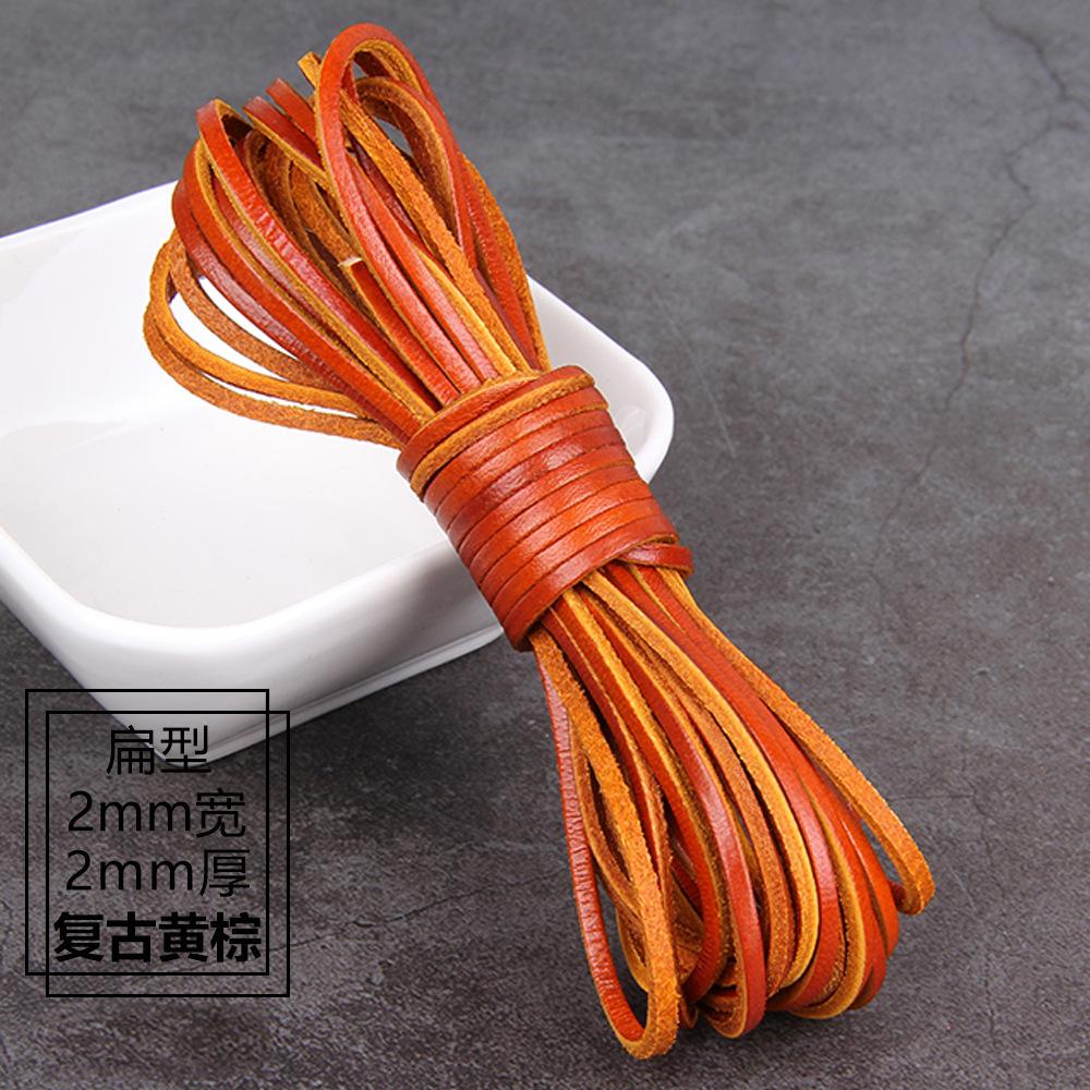 First Layer Scalper Flat Cowhide Retro Old Brown Round Cowhide Rope Yellow Brown Bracelet Necklace Jewelry Rope 1m
First Layer Scalper Flat Cowhide Retro Old Brown Round Cowhide Rope Yellow Brown Bracelet Necklace Jewelry Rope 1m