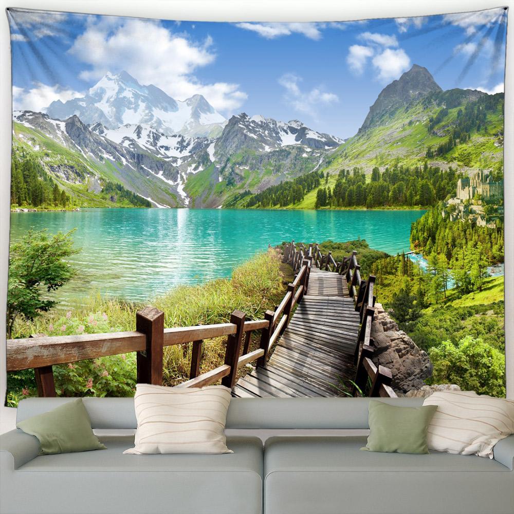 Nature Landscape Tapestry Lake View Green Tree Tapestry Rustic Wooden Bridge Wall Hanging for Room Classroom Dorm Office Decor 74x94cm(29x37in)
Nature Landscape Tapestry Lake View Green Tree Tapestry Rustic Wooden Bridge Wall Hanging for Room Classroom Dorm Office Decor 74x94cm(29x37in)