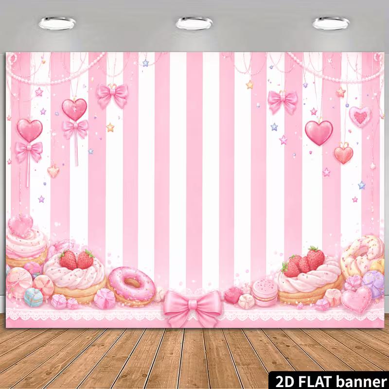 2D Cute Pink Candy Shop Backdrop Sweets Donut Party Photography Background 47.2x31.5inch/120*80cm
2D Cute Pink Candy Shop Backdrop Sweets Donut Party Photography Background 47.2x31.5inch/120*80cm