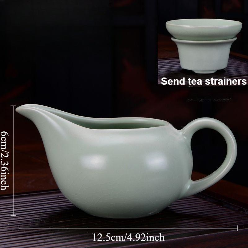 Ru Kiln Fair Cup Household Ice Cracked Glazed Tea Strainer Set Chinese Style Blue Tea Divider Home Tea Ceremony Accessories 140ml
Ru Kiln Fair Cup Household Ice Cracked Glazed Tea Strainer Set Chinese Style Blue Tea Divider Home Tea Ceremony Accessories 140ml