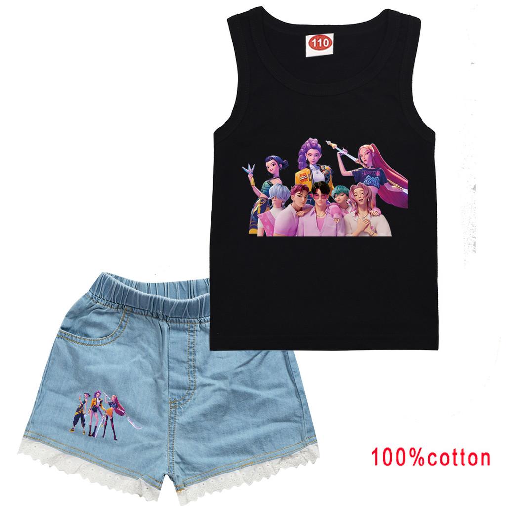 Kids Girls Anime Cartoon Super Star Rumi Zoey Mira POP Singer Printing Casual Sleeveless Tank Top Jeans Shorts Clothes Set 140cm чорний
Kids Girls Anime Cartoon Super Star Rumi Zoey Mira POP Singer Printing Casual Sleeveless Tank Top Jeans Shorts Clothes Set 140cm чорний
