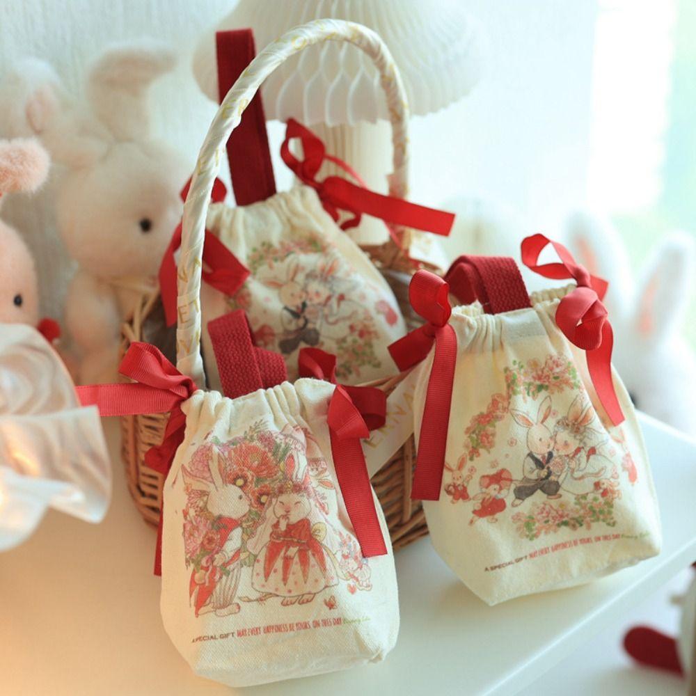 Wrist Bag Cartoon Animal Handbag Letter Festive Sugar Bag Canvas Flower Drawstring Bag Party
Wrist Bag Cartoon Animal Handbag Letter Festive Sugar Bag Canvas Flower Drawstring Bag Party