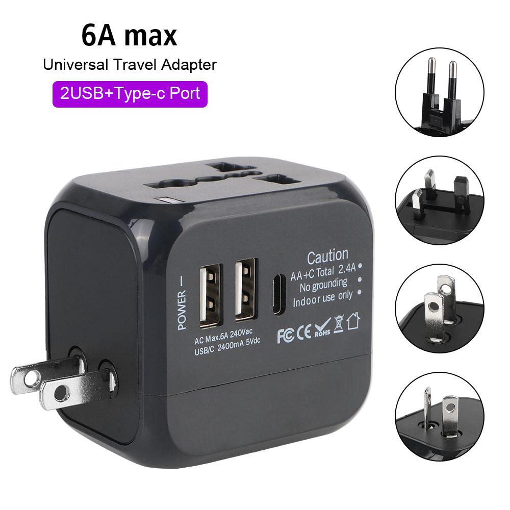 All-in-one Wall Charger Travel Conversion Socket Travel Charger US EU UK AU plug Travel Adapter Universal with 2 USB Port and 1 Type C 6A Black
All-in-one Wall Charger Travel Conversion Socket Travel Charger US EU UK AU plug Travel Adapter Universal with 2 USB Port and 1 Type C 6A Black