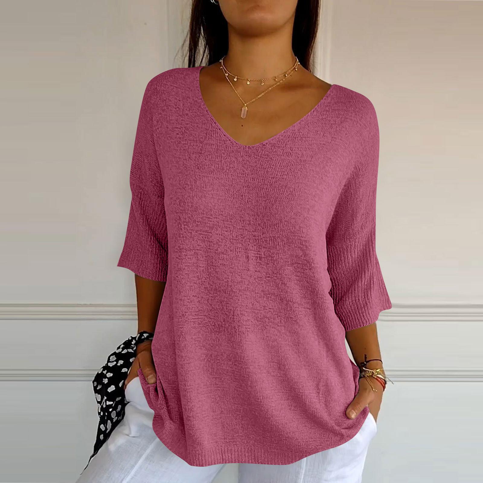 Жіночий тонкий светр з V-подібним вирізом, вільна сорочка з сімома рукавами XL
Жіночий тонкий светр з V-подібним вирізом, вільна сорочка з сімома рукавами XL