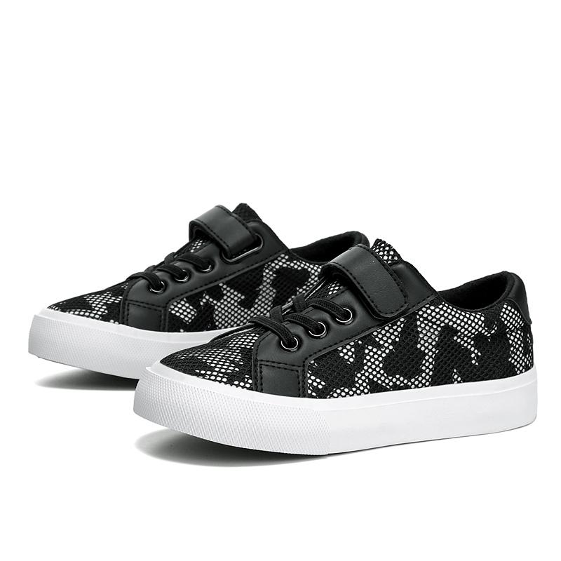 Черная детская парусиновая обувь для детей, кроссовки, дышащая новая спортивная модная обувь для маленьких девочек, детская обувь на плоской подошве для мальчиков 32