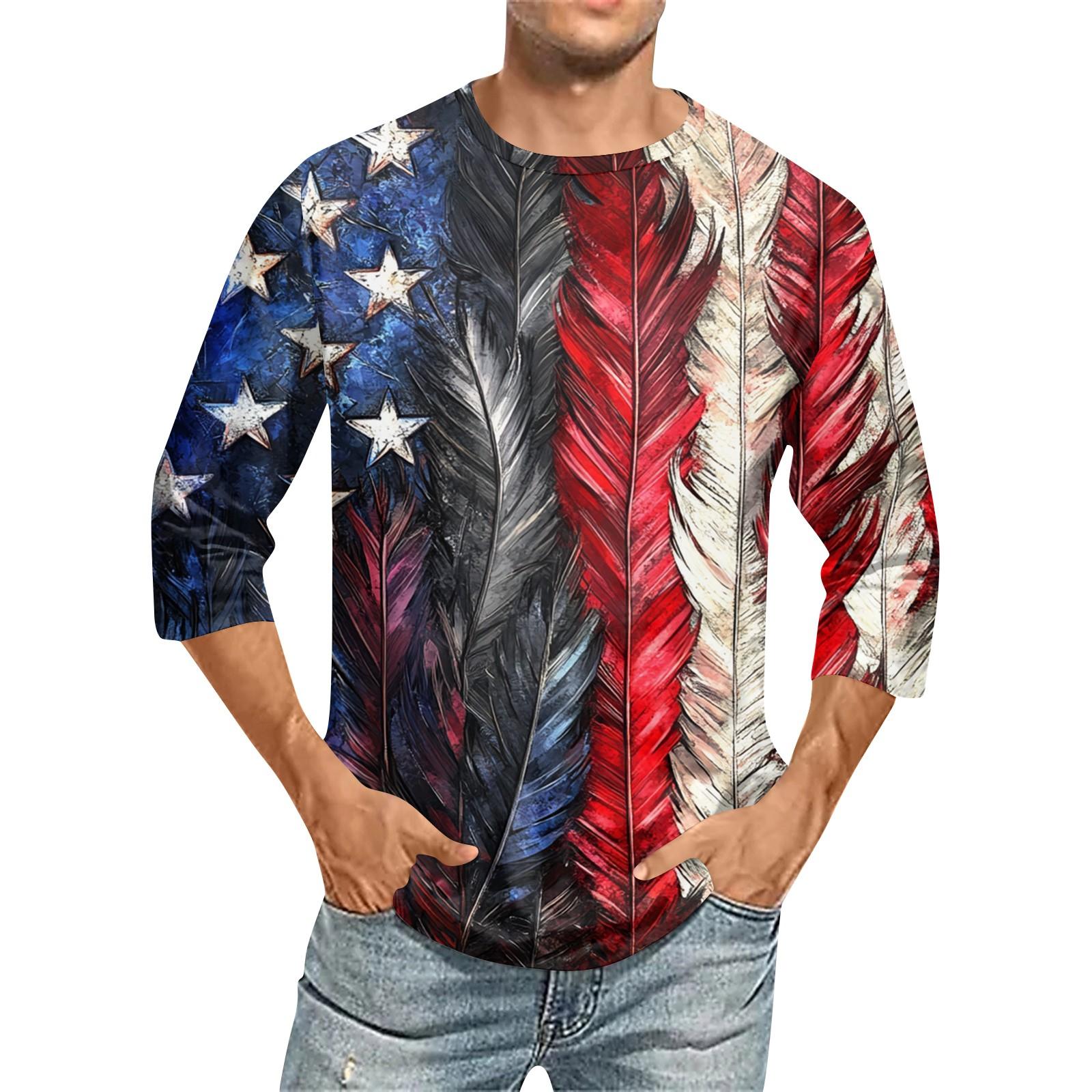 Men s Fashion Casual Independence Day Print Neck Seven-point Sleeve Top T-shirt XL винний
Men s Fashion Casual Independence Day Print Neck Seven-point Sleeve Top T-shirt XL винний