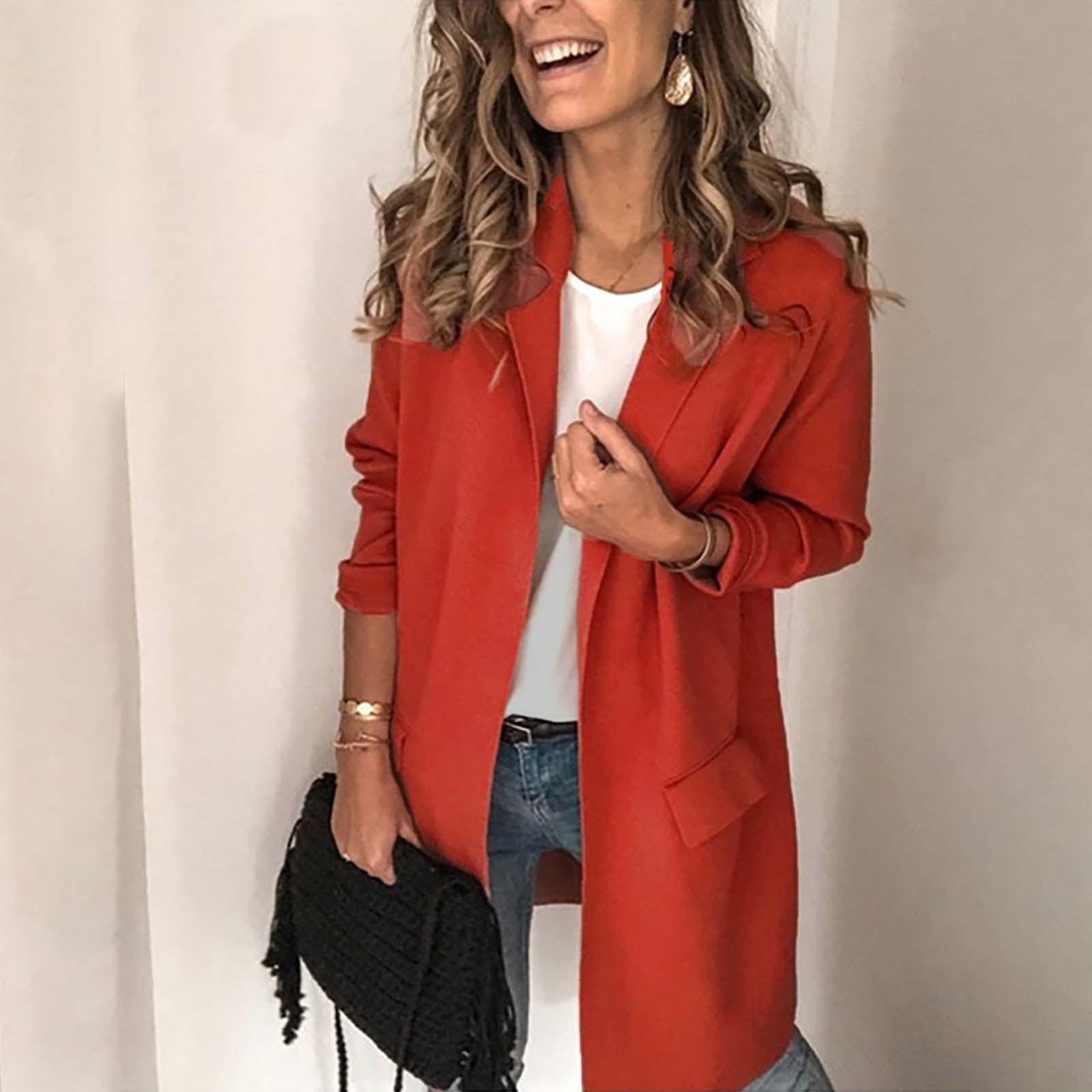 Женская мода сплошной цвет с длинным рукавом декоративный карман повседневная куртка XL красный
Женская мода сплошной цвет с длинным рукавом декоративный карман повседневная куртка XL красный