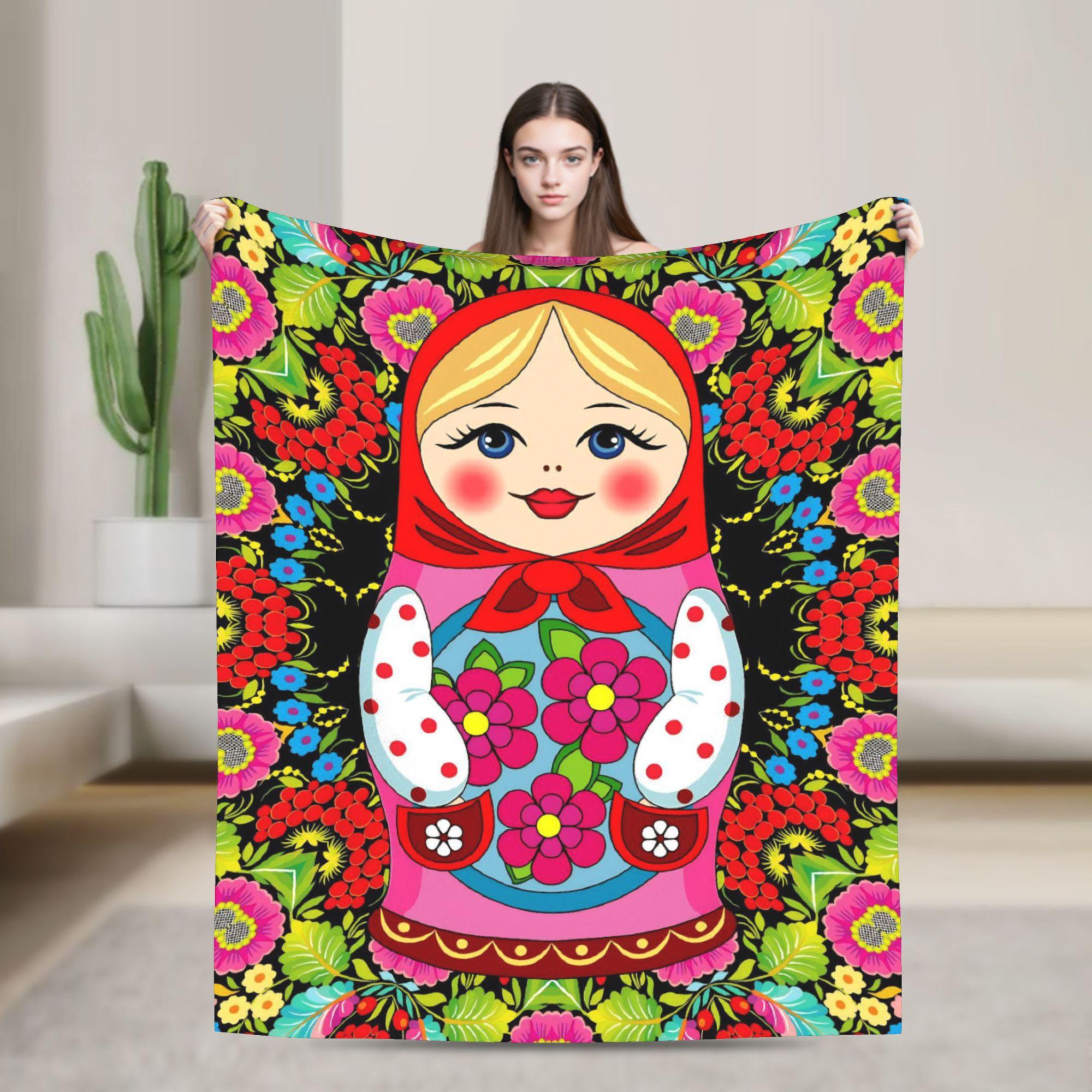 Matryoshka Russian Nesting Doll Fleece Throw Blanket Cute for Bedding Knitted Blanket Travel Super Soft Portable Quilt 150x200cm
Matryoshka Russian Nesting Doll Fleece Throw Blanket Cute for Bedding Knitted Blanket Travel Super Soft Portable Quilt 150x200cm