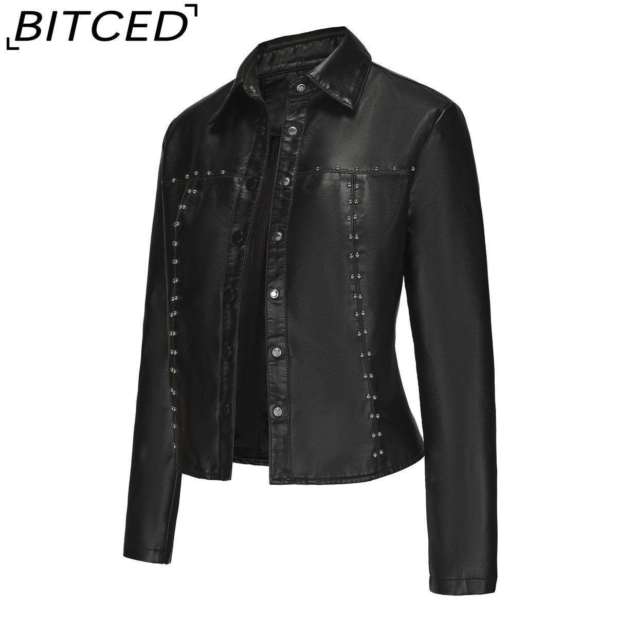 BITCED Women s Spring/Autumn Studded Leather Jacket Cardigan Button-Up Leather Clothing Fashionable Lightweight Outerwear XL чорний
BITCED Women s Spring/Autumn Studded Leather Jacket Cardigan Button-Up Leather Clothing Fashionable Lightweight Outerwear XL чорний