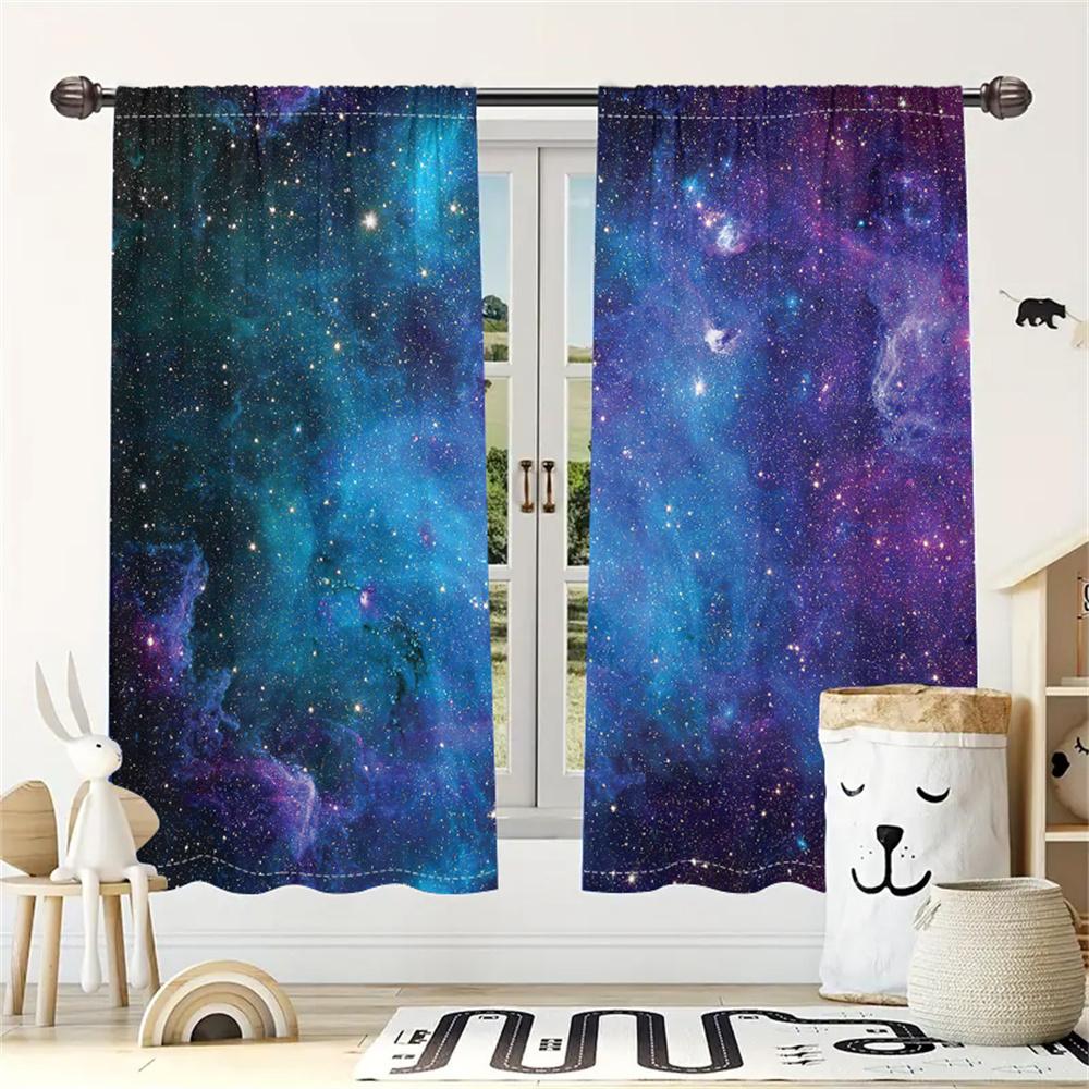 2Pcs Dreamy Starry Curtains Blue Purple Galaxy Pattern Living Room Bedroom Kids Room Sunshade Space Exploration Theme Decor Curt 29.5W65H(inch)x2Pcs&Rod Pocket
2Pcs Dreamy Starry Curtains Blue Purple Galaxy Pattern Living Room Bedroom Kids Room Sunshade Space Exploration Theme Decor Curt 29.5W65H(inch)x2Pcs&Rod Pocket