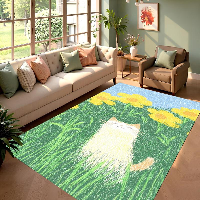 Vintage Cat Themed Rug Grass & Floral Print Non-slip Floor Mat for Living Room Bedroom Gift for Cat Enthusiasts 40X60cm
Vintage Cat Themed Rug Grass & Floral Print Non-slip Floor Mat for Living Room Bedroom Gift for Cat Enthusiasts 40X60cm