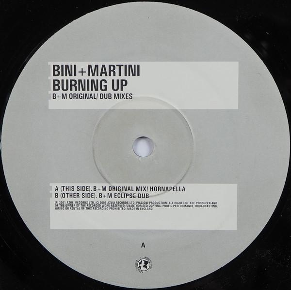 12inch Record BINI & MARTINI - Burning Up AZNY137 Azuli Records 2001 UK Dance & Electronica Used
12inch Record BINI & MARTINI - Burning Up AZNY137 Azuli Records 2001 UK Dance & Electronica Used