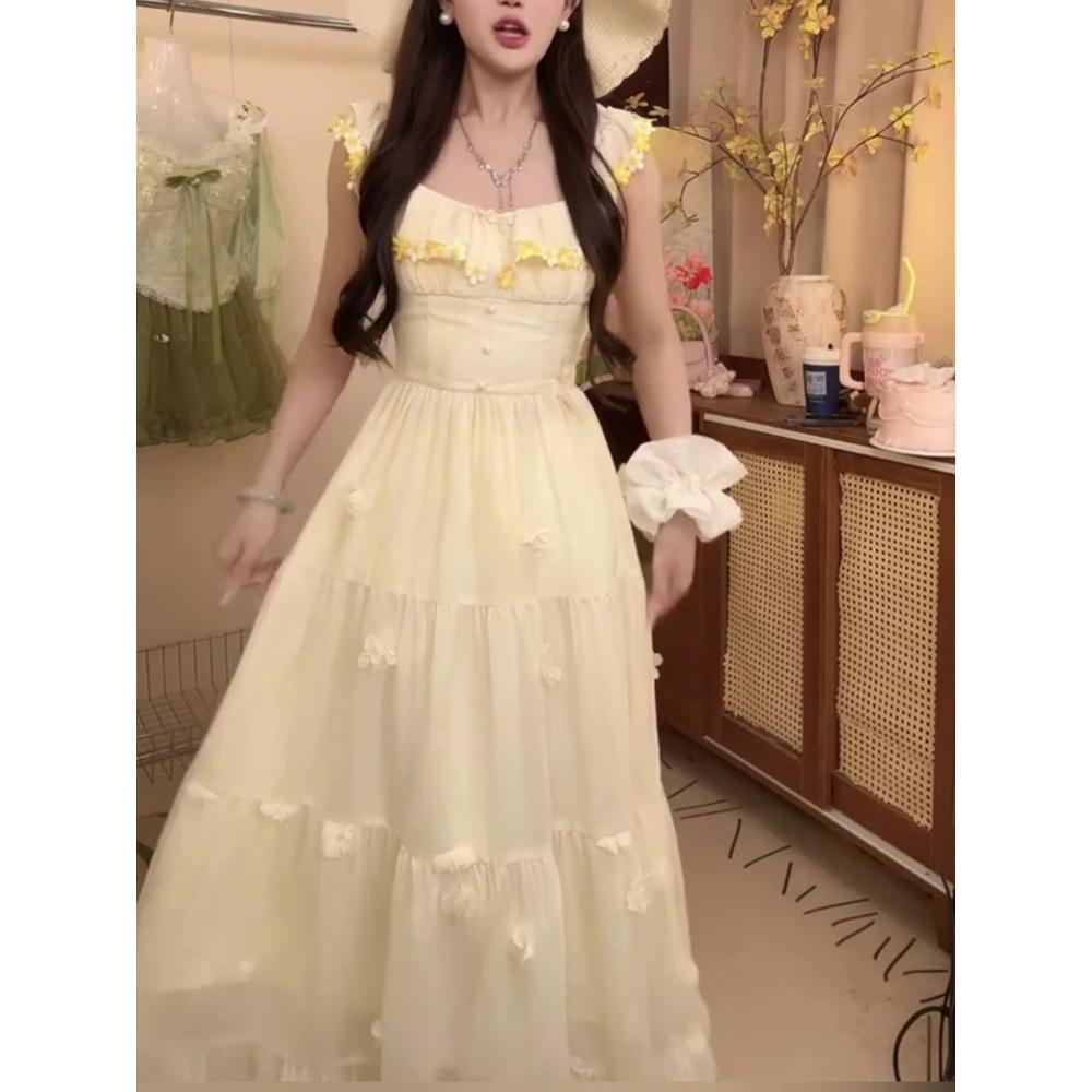 Ретро цветочный милый сарафан для женского лета новый завышенная талия и стройнящий темперамент длинная юбка приморский стиль для отпуска XL- (recommended 110-60kg) светло-желтого
Ретро цветочный милый сарафан для женского лета новый завышенная талия и стройнящий темперамент длинная юбка приморский стиль для отпуска XL- (recommended 110-60kg) светло-желтого