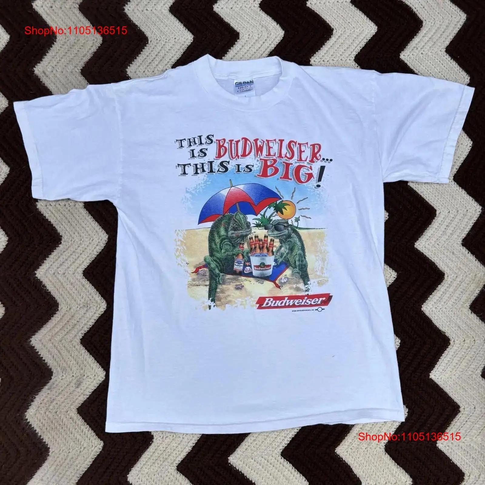 Vintage 90s Budweiser Iguana Beer This is Big Beach White T Shirt Sz L 1996 vintage Washed Versatile Comfortable homme fashion 5XL різнокольоровий
Vintage 90s Budweiser Iguana Beer This is Big Beach White T Shirt Sz L 1996 vintage Washed Versatile Comfortable homme fashion 5XL різнокольоровий