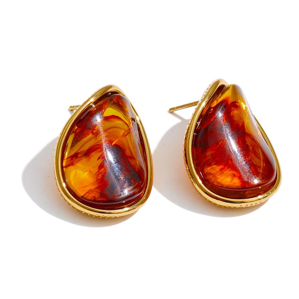 Yhpup Fashion Stainless Steel Resin Acrylic Geometric Stud Earrings Anti Allergic Golden Plated Arrivals Jewelry Amber Beige
Yhpup Fashion Stainless Steel Resin Acrylic Geometric Stud Earrings Anti Allergic Golden Plated Arrivals Jewelry Amber Beige