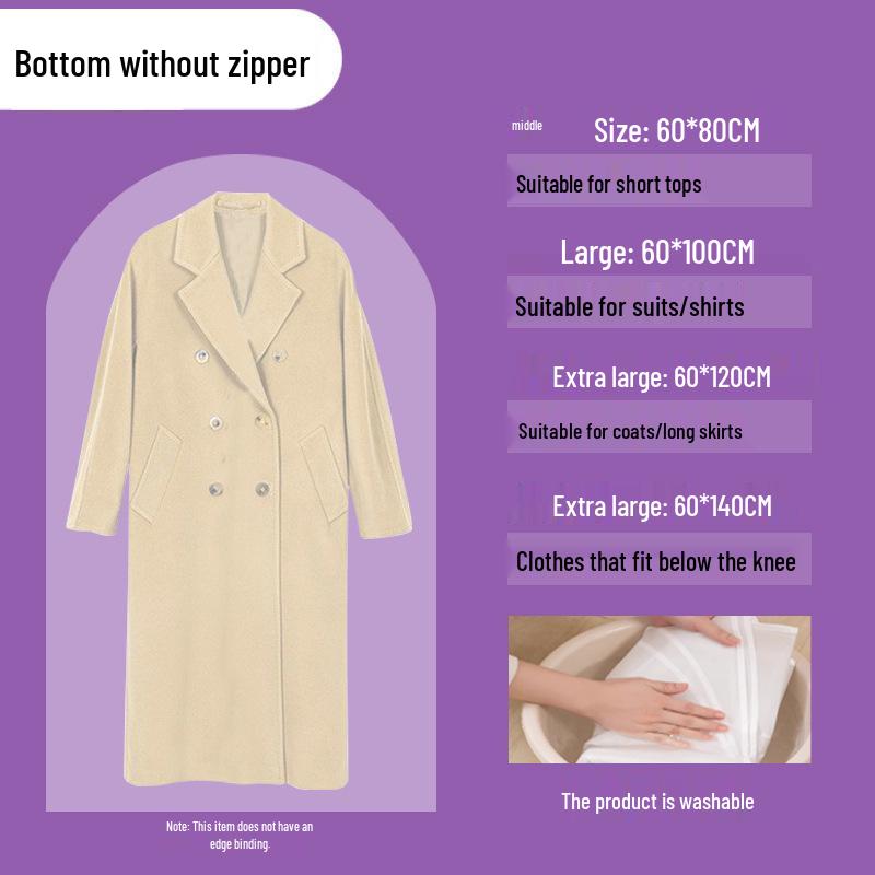 Long Garment Hanging Bag: Transparent Dust Cover for Coats, Suits, and Jackets 60*80 M - Short Top
Long Garment Hanging Bag: Transparent Dust Cover for Coats, Suits, and Jackets 60*80 M - Short Top