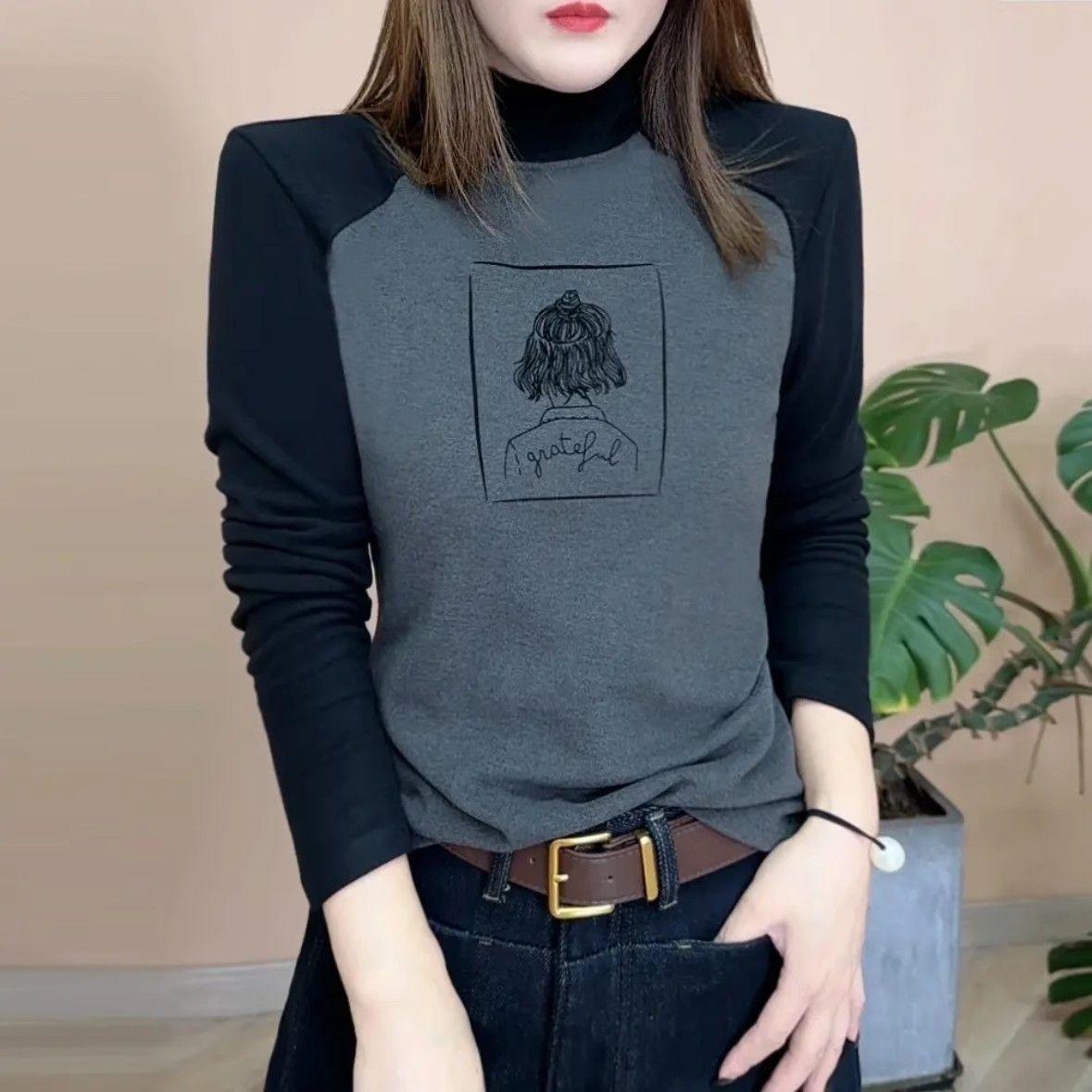 Women s Double-Sided Fleece Warm Top: Color Block, Slimming, Semi-High Neck, Long Sleeve Sweater. Perfect for Autumn/Winter. M
Women s Double-Sided Fleece Warm Top: Color Block, Slimming, Semi-High Neck, Long Sleeve Sweater. Perfect for Autumn/Winter. M