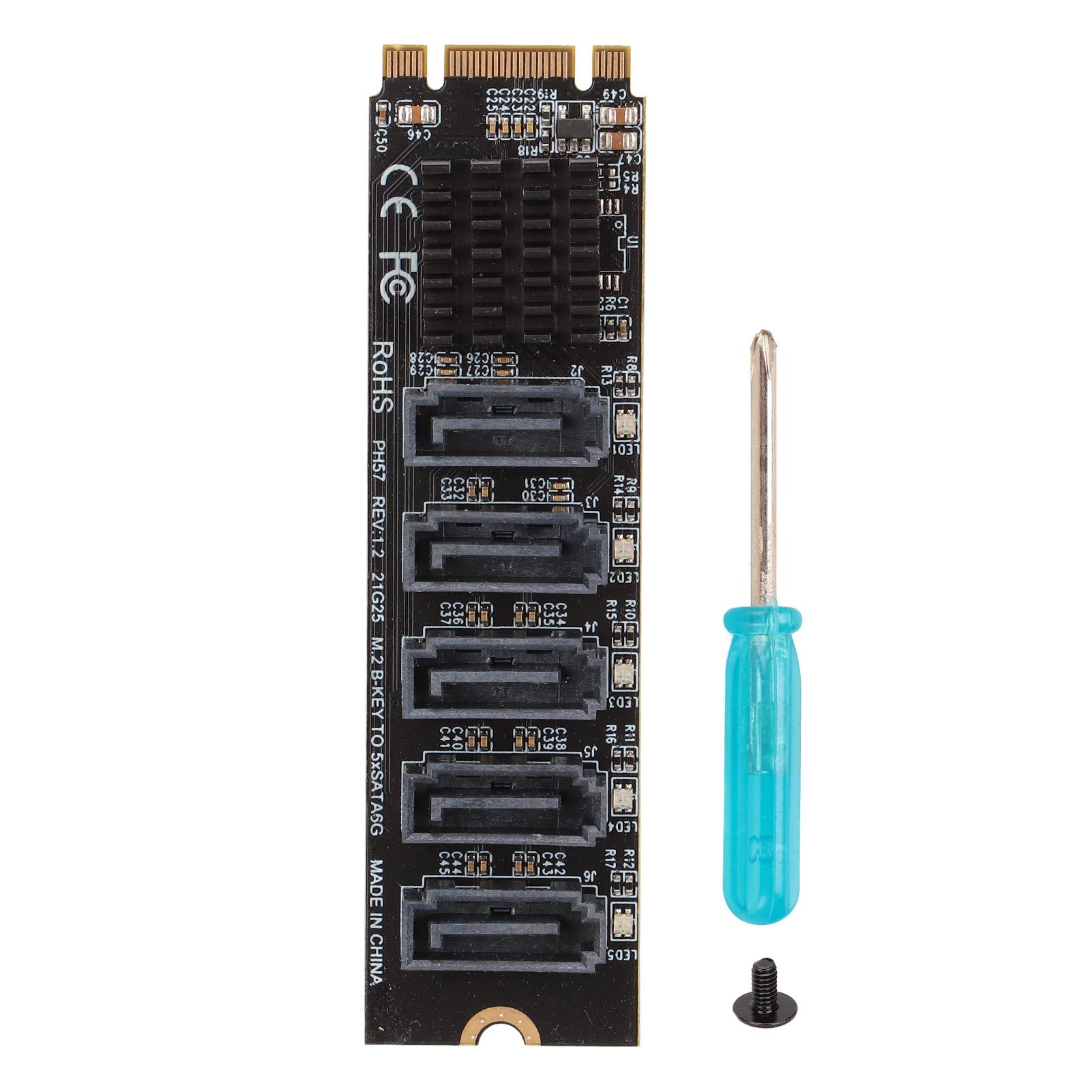 M.2 to SATA3.0 Riser Card PH57 M.2 to SATA3.0 5 Port Hard Disk Expansion Card PM Function PCI E to
M.2 to SATA3.0 Riser Card PH57 M.2 to SATA3.0 5 Port Hard Disk Expansion Card PM Function PCI E to