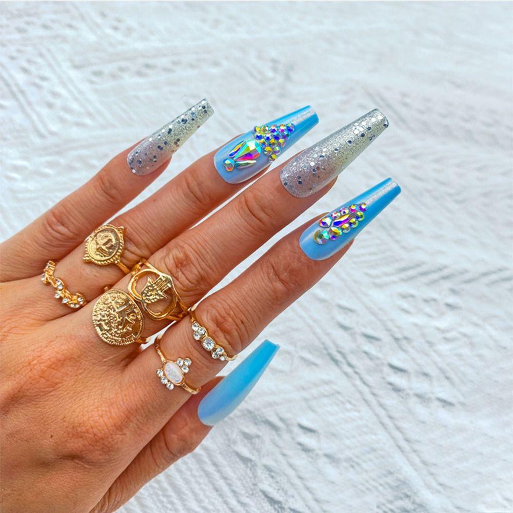 French Manicure Full Cover Sequins False Nails Irregular Shaped Drill Fake Nails Long Ballerina
French Manicure Full Cover Sequins False Nails Irregular Shaped Drill Fake Nails Long Ballerina
