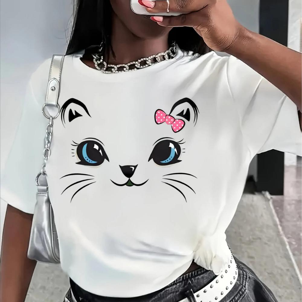 Women s Casual Cat Print T-Shirt - Soft Stretchy Crew Neck Short Sleeve Top 5XL
Women s Casual Cat Print T-Shirt - Soft Stretchy Crew Neck Short Sleeve Top 5XL