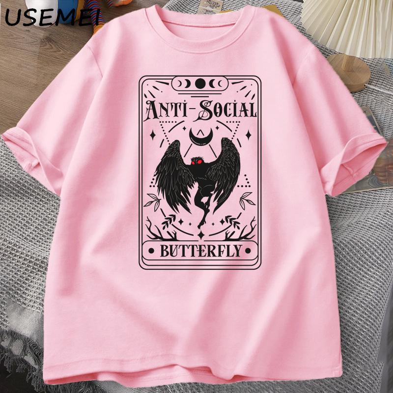 Mothman Tarot Card Butterfly T-shirt Man Vintage Cotton Short Sleeves Tees Streetwear Casual Round Neck Printed T Shirts Tops XXXL рожевий
Mothman Tarot Card Butterfly T-shirt Man Vintage Cotton Short Sleeves Tees Streetwear Casual Round Neck Printed T Shirts Tops XXXL рожевий