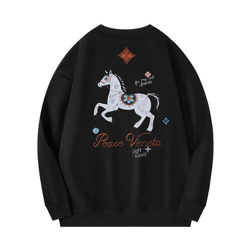 2026 Year of the Horse Color-Changing Embroidered Fleece Pullover - Trendy Round Neck Sweatshirt for Autumn/Winter M
2026 Year of the Horse Color-Changing Embroidered Fleece Pullover - Trendy Round Neck Sweatshirt for Autumn/Winter M