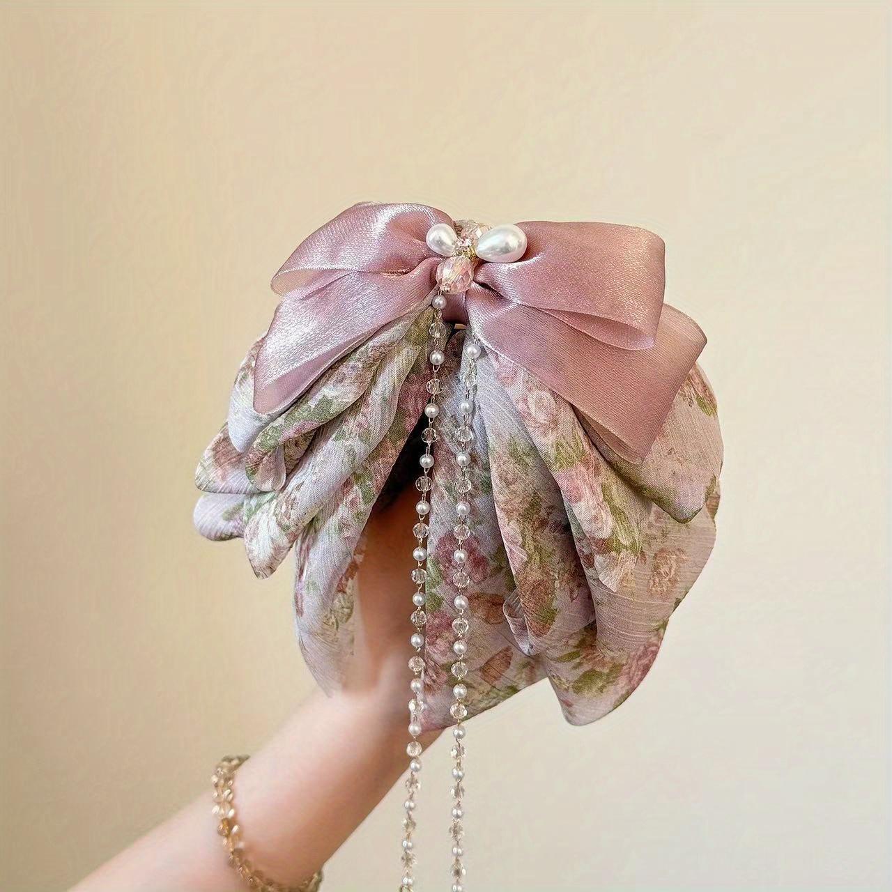 1PC Fairy Chiffon Floral Ponytail Clip High-grade Pearl Crystal Tassel Hair Volume Grab Clip рожевий
1PC Fairy Chiffon Floral Ponytail Clip High-grade Pearl Crystal Tassel Hair Volume Grab Clip рожевий