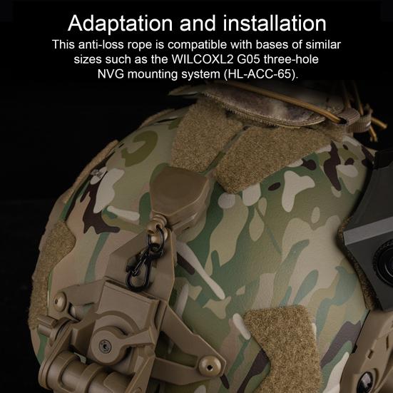 NVG Anti-lost Lanyard 360 Degree Rotation Helmet Mount Night Vision Goggles Telescopic Rope Strap for WILCOX L2 G05 Three-Hole NVG Mounting System хакі
NVG Anti-lost Lanyard 360 Degree Rotation Helmet Mount Night Vision Goggles Telescopic Rope Strap for WILCOX L2 G05 Three-Hole NVG Mounting System хакі