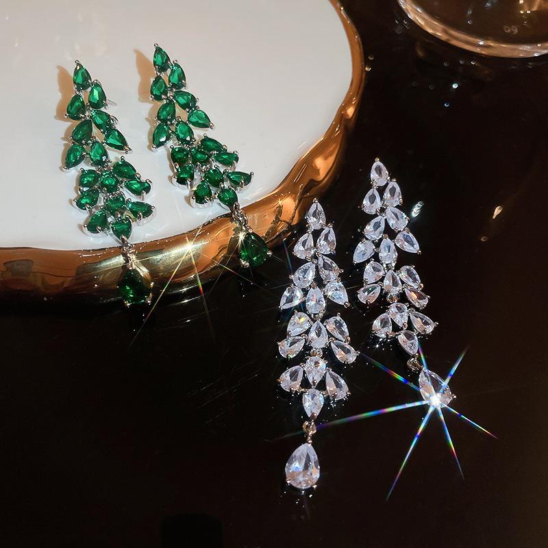 S925 Silver Needle Leaf & Teardrop Tassel Earrings with Rhinestones - Unique Korean & Japanese Style Forest Earrings
S925 Silver Needle Leaf & Teardrop Tassel Earrings with Rhinestones - Unique Korean & Japanese Style Forest Earrings
