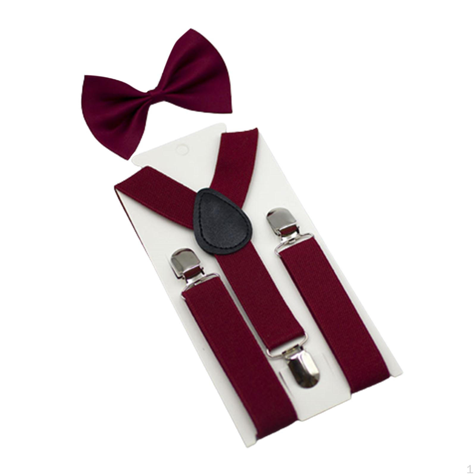 Boys Suspenders with Bow Tie Pants Set Y Back 3 Clips Adjustable for темно-червоний колір
Boys Suspenders with Bow Tie Pants Set Y Back 3 Clips Adjustable for темно-червоний колір