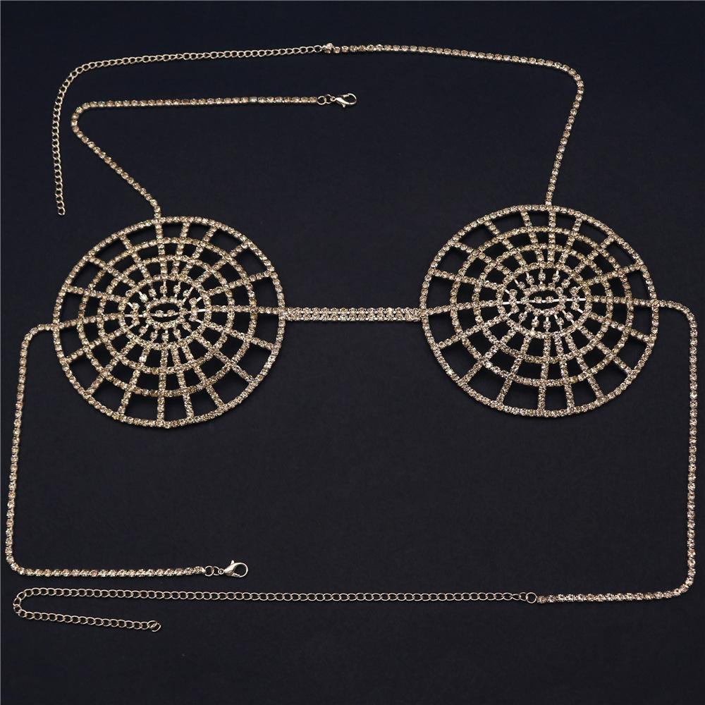 European And American New Round Hollow Rhinestone Chest Chain, Nightclub Luxury Sexy Bikini Body Chain Body Chain
European And American New Round Hollow Rhinestone Chest Chain, Nightclub Luxury Sexy Bikini Body Chain Body Chain